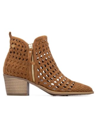 Women's Block Heel Braided Style Ankle Booties