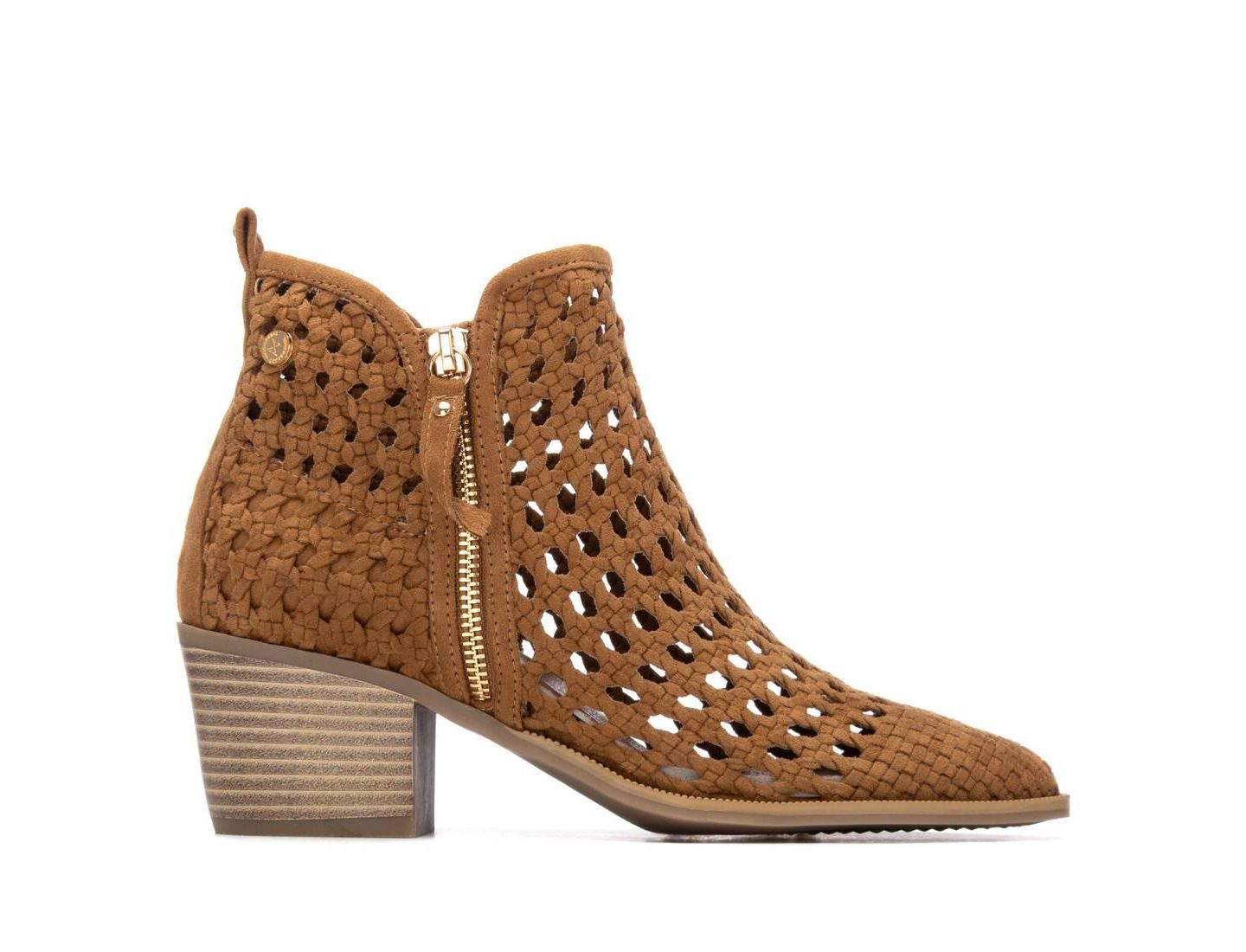Женские ботинки XTI Block Heel Braided Style Ankle Booties, цвет: Верблюжий — фото 2