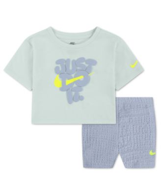 Girls' Toddler 2T-4T Short-Sleeve T-Shirt and Shorts, 2-Piece Set