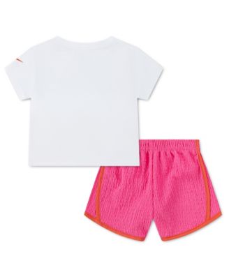 Girls' Toddler 2T-4T Short-Sleeve T-Shirt and Shorts, 2-Piece Set