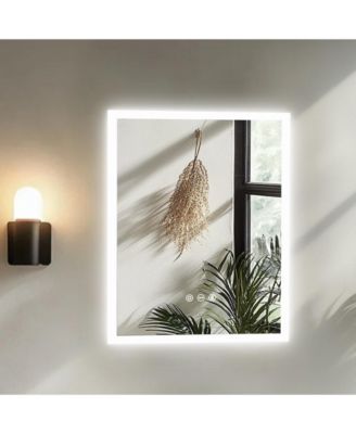 Wall Mounted LED Bathroom Mirror Dimmable 3 Colors Back Lit Anti Fog Memory Function