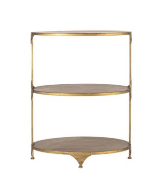 24" Metal Oval Shaped 3-Tier Shelf