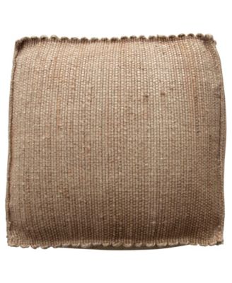 Handwoven 24" Jute Pouf with Flanged Edges