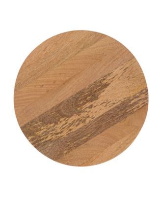 13" Mango Wood Round Stool