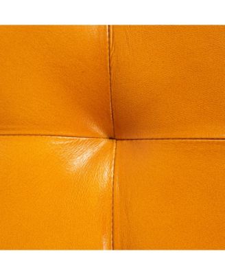 49" Mango Wood and Goat Leather Bench