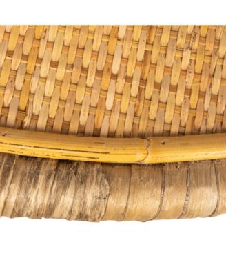 36" Rattan and Banana Round Coffee Table