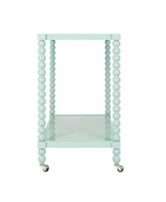 35" Rubberwood 2-Tier Bar Cart on Wheels