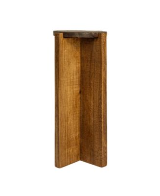 9" Paulownia Wood Round Accent Table