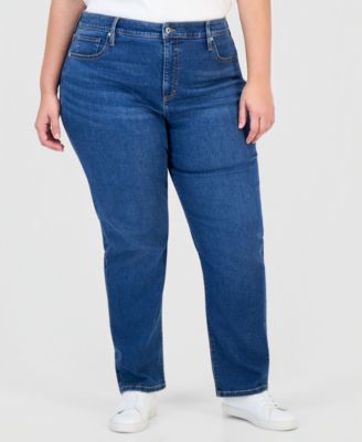Plus Size High-Rise Straight-Leg Jeans