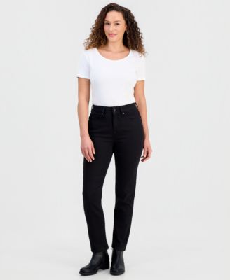 Petite High-Rise Natural Straight-Leg Jeans, Petite & Petite Short