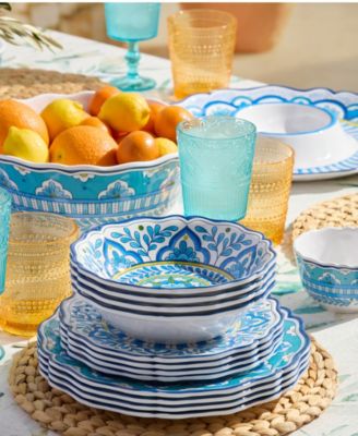 Porto Melamine 12-Piece Dinnerware Set, Service for 4