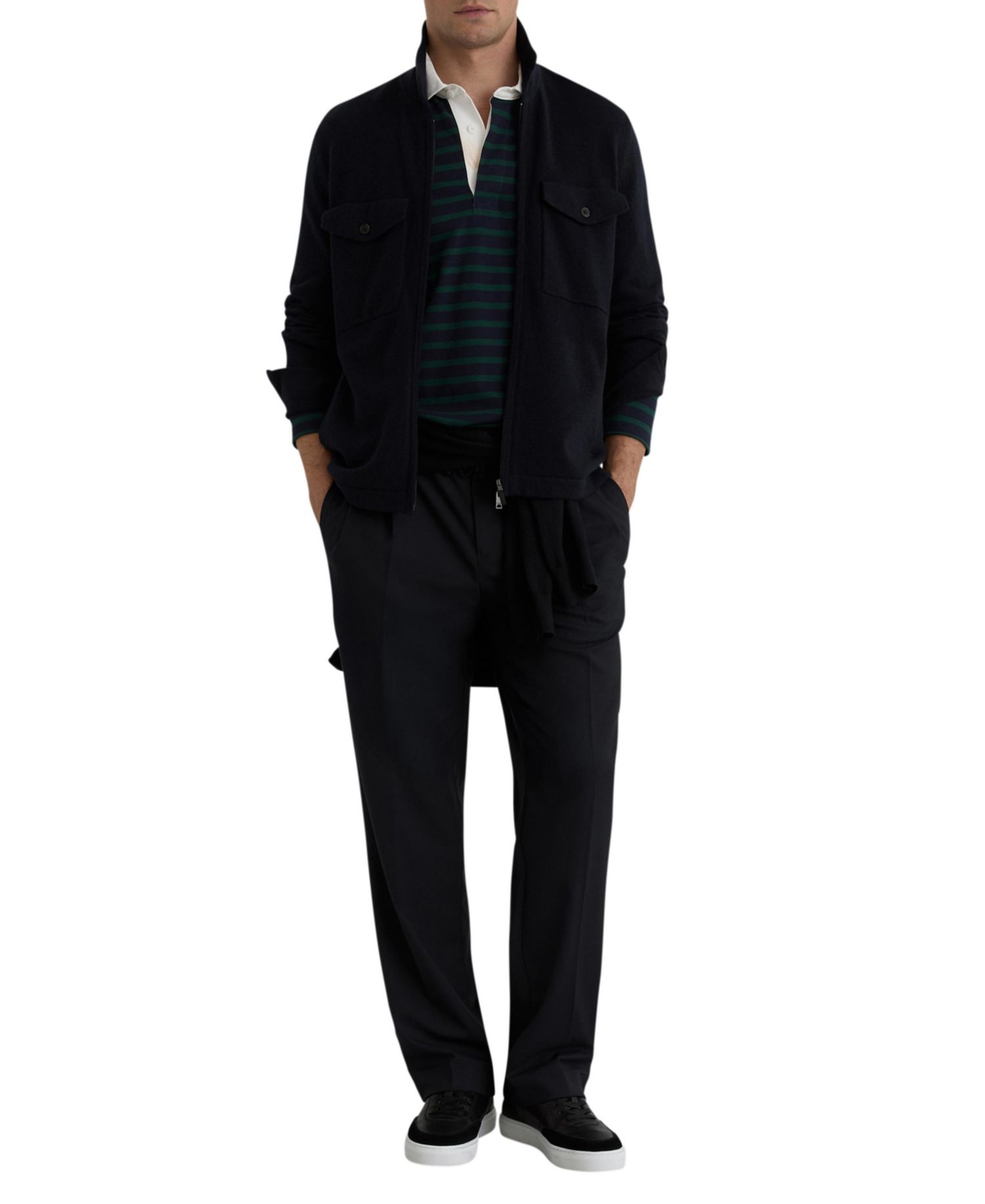 Men's Dunstall Wool Knitted Zip-Through Overshirt