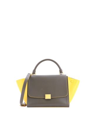 Small Bicolor Trapeze Bag Leather
