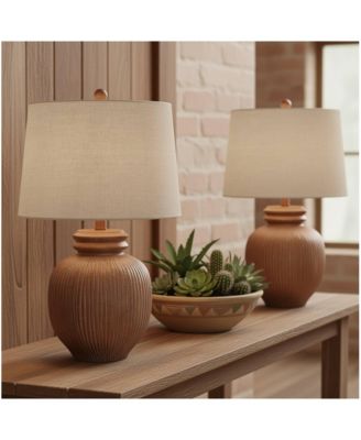 Corfu 24 1/2" High Almond Table Lamp Set of 2
