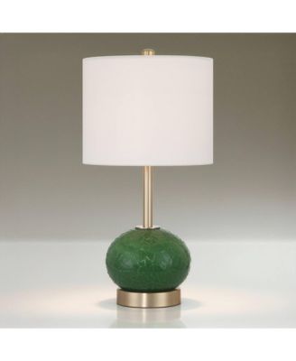 Maris 20" High Glass and Satin Brass Table Lamp Set with Dimmer