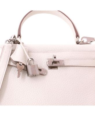 Kelly 25 Handbag Light Togo with Palladium Hardware