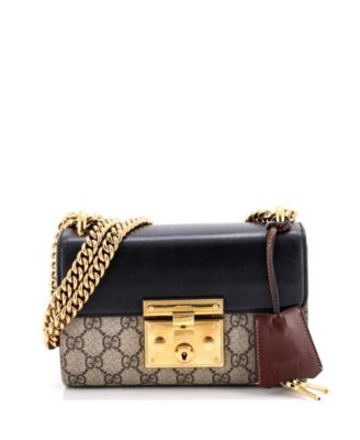 Small Padlock Shoulder Bag GG Coated Canvas and Leather