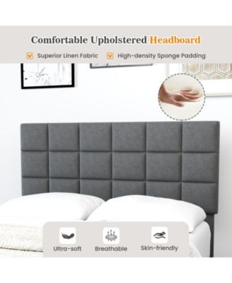 Modern Linen Bed Frame with Adjustable Headboard