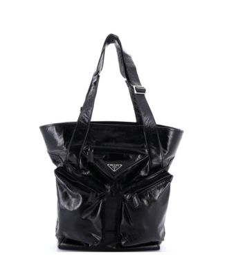 Tall Triple Front Pocket Tote Leather