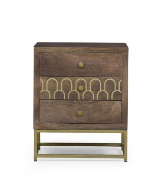 Elegant Modern Wooden Nightstand with Storage Space Natural Finish Bedside Table for Bedroom Living Room