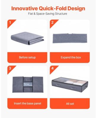 Under Bed Storage Containers with Clear Lids 6 Pack