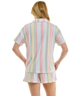 Women's Collared Top and Pull-On Shorts, 2-Piece Set