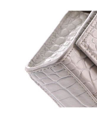 Hourglass Chain Wallet Embossed Leather