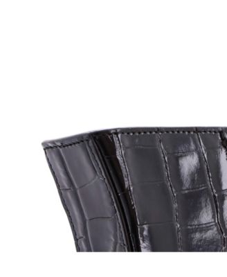 Mini Hourglass Chain Top Handle Bag Embossed Leather