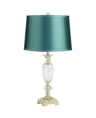 " Tall Urn Traditional Glam End Table Lamp Clear Crystal Single Shade Living Room Bedroom Bedside