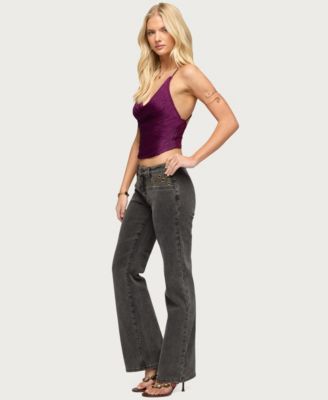 Women's Elenie Fringed Cowl Neck Top