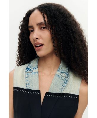 Women's Crossed bimaterial dress