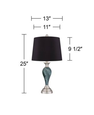Arden 25" High Twist Modern Coastal Table Lamps Set of 2 Living Room Bedroom Bedside