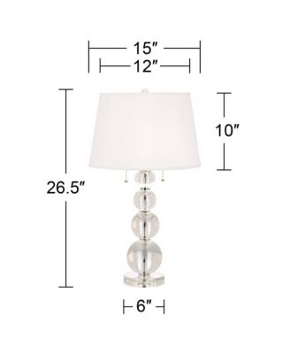 Modern Table Lamp High with USB Dimmer Stacked Crystal Spheres Drum Shade for Bedroom Living Room Desk Bedside