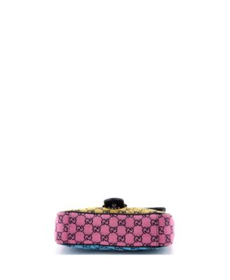 Small GG Marmont Flap Bag Diagonal Quilted GG Canvas with Leather