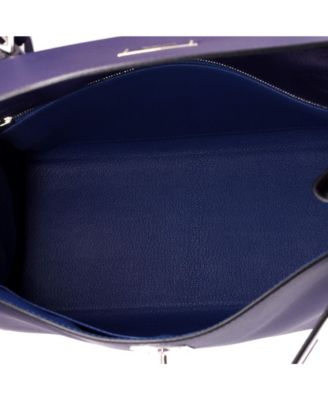 Kelly 28 Handbag Verso Evercolor with Palladium Hardware