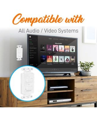 In Wall Speaker Selector Switch - Home Audio 2-Channel A/B Dual Channel Speakers Controller Pod Box PVCS2