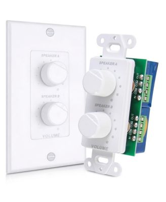 In Wall Speaker Volume Control - Home Audio Smart 2-Channel A/B Dual Channel Speakers Controller Selector Pod Box