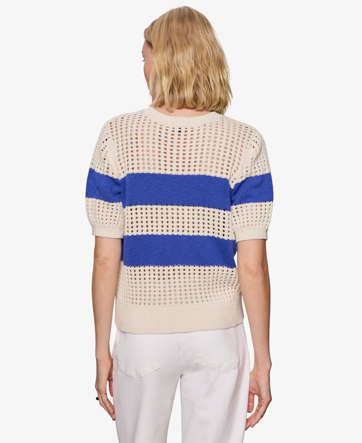 Women's Beachside Openwork Crewneck Cotton Top