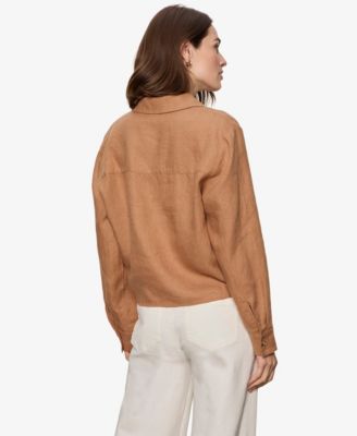 Women's Tie-Front Long-Sleeve Shirt