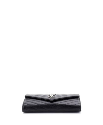 Large Classic Monogram Flap Wallet Matelasse Chevron Leather