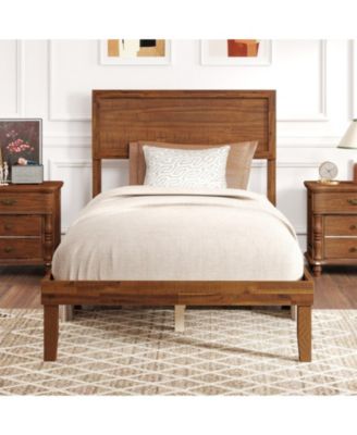Rubberwood Bed Frame with Headboard