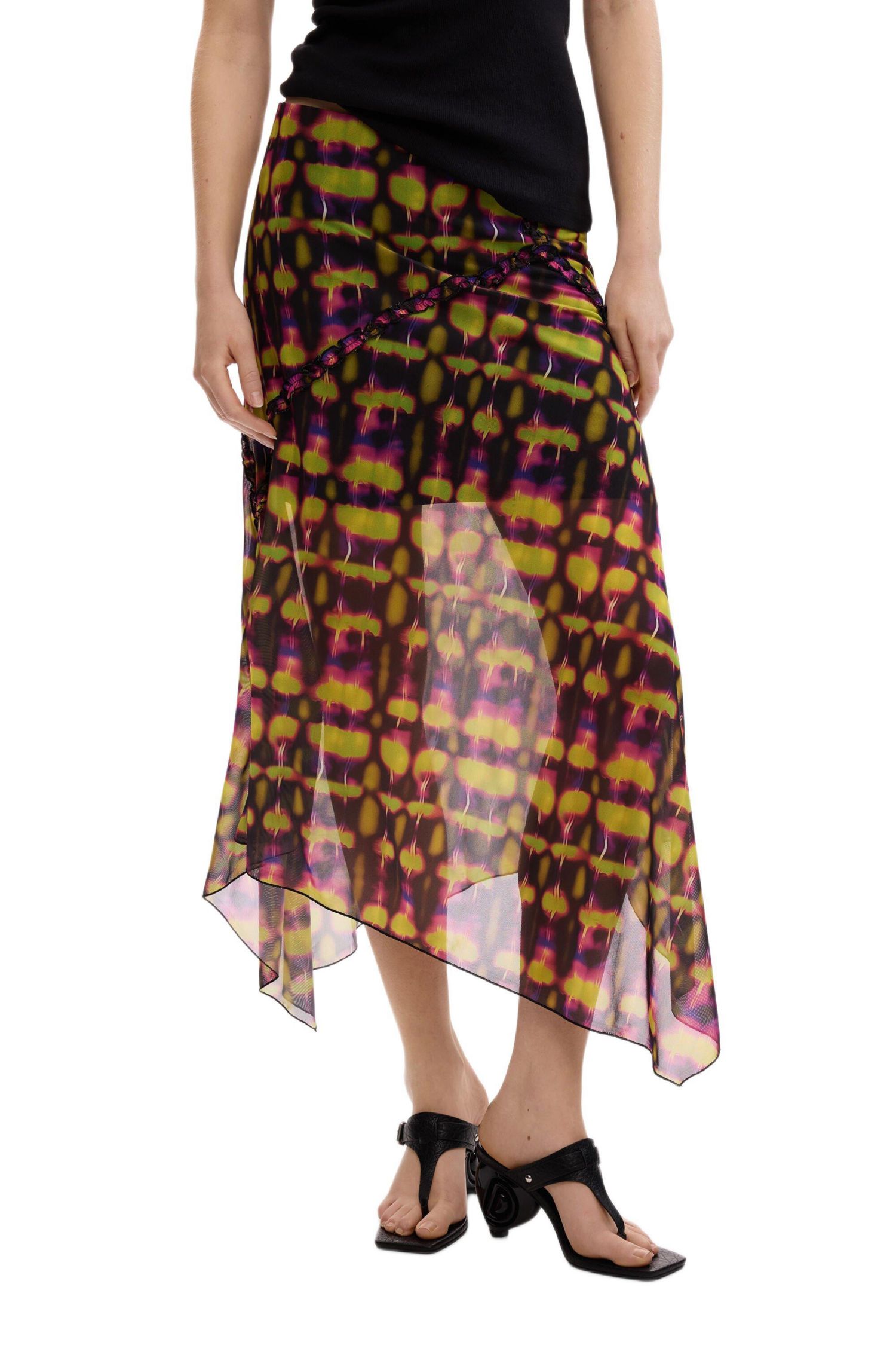 Women's Asymmetrical printed skirt