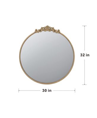30" x 32" Round Mirror, Wall Mounted Mirror with Metal Frame for Bathroom Living Room