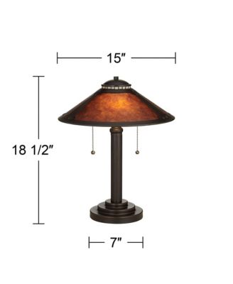 Mica Mission Desk Lamps 18 1/2" High Set of 2 Oil Rubbed Bronze for Bedroom Living Room Bedside Nightstand