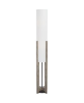 Arrista Modern 63" Tall Standing Floor Lamp Cylinder Foot Switch Wood Wash Finish Living Room Bedroom
