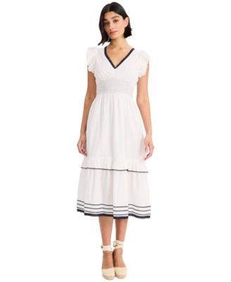 Women's Balloon-Sleeve Midi Dress