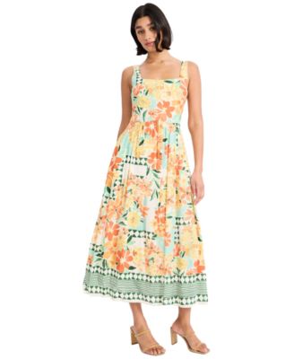Women's Square Neck Printed Dress