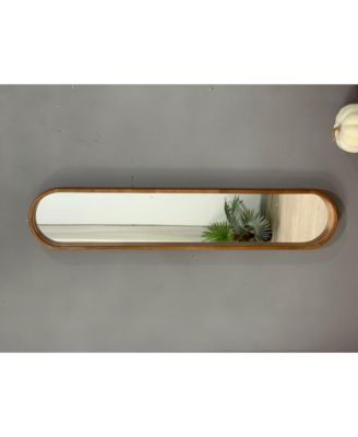 9.5x2x47.2" Decorative Rubber Frame Mirror with Elongated Oval Frame