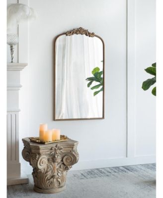 24" x 42" Arch Mirror, Baroque Inspired Wall Decor for Bathroom Bedroom Living Room
