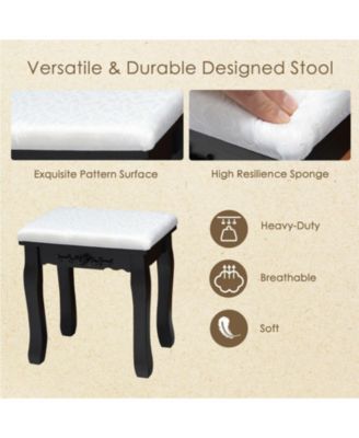 Oval Mirror Makeup Vanity Set with 10 LED Dimmable Bulbs and 3 Drawers